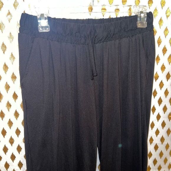 Black Comfy pants drawstring pajamas joggers size M - Picture 1 of 4